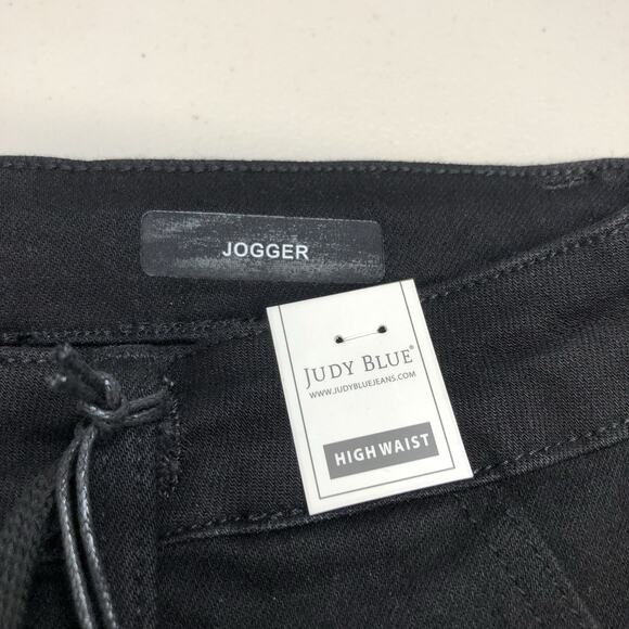 Judy Blue Joggers Jeans Women’s 11/30 High Waist Black Double Roll Cuff 88700 - Picture 5 of 11